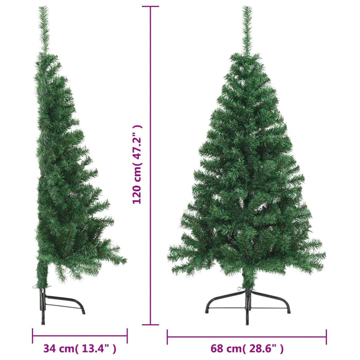 Albero di Natale Artificiale Metà con Supporto Verde 120 cm PVC 328415