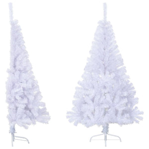 Albero di Natale Artificiale Metà con Supporto Bianco 120cm PVC 328417