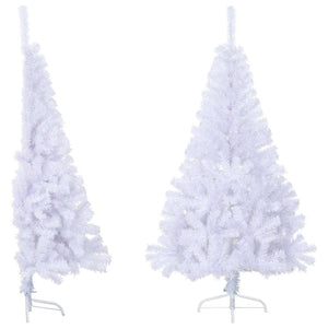 Albero di Natale Artificiale Metà con Supporto Bianco 150cm PVC 328418