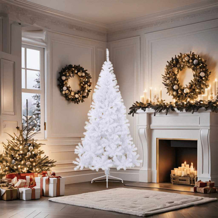 Albero di Natale Artificiale Metà con Supporto Bianco 180cm PVC 328419