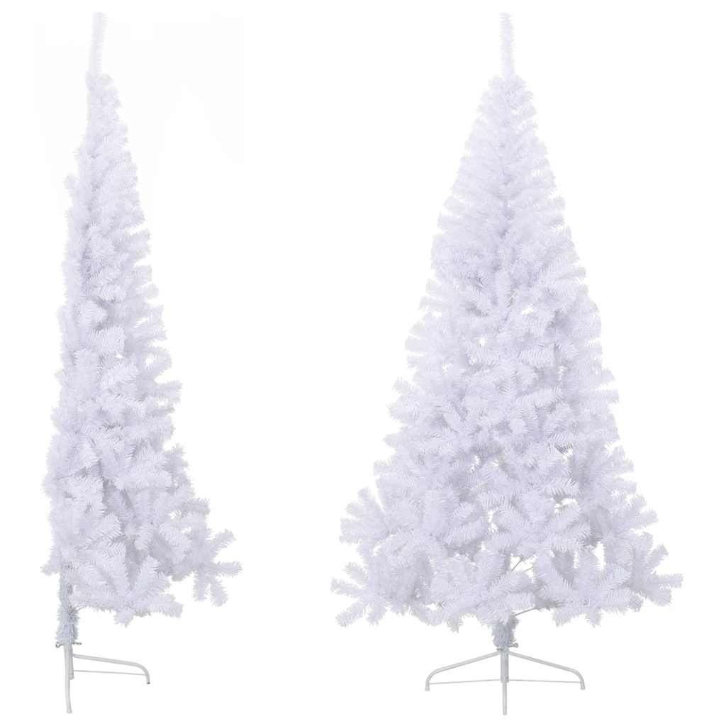 Albero Natale a MetÃ  con Luci LED Bianco 180 cm in PVC