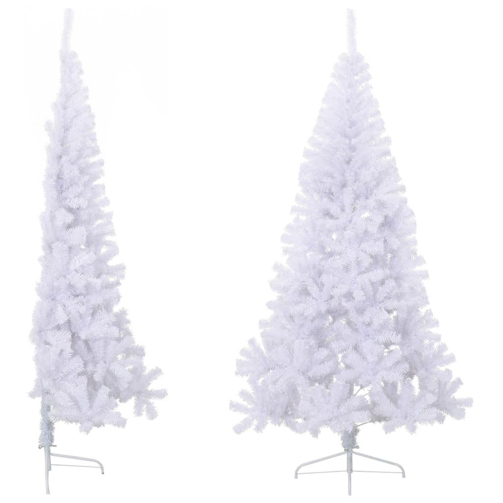 Albero di Natale Artificiale Metà con Supporto Bianco 210cm PVC 328420