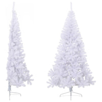 Albero di Natale Artificiale Metà con Supporto Bianco 210cm PVC 328420