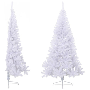 Albero di Natale Artificiale Metà con Supporto Bianco 210cm PVC 328420