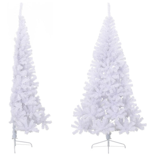 Albero di Natale Artificiale Metà con Supporto Bianco 210cm PVC 328420