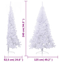 Albero di Natale Artificiale Metà con Supporto Bianco 240cm PVC 328421