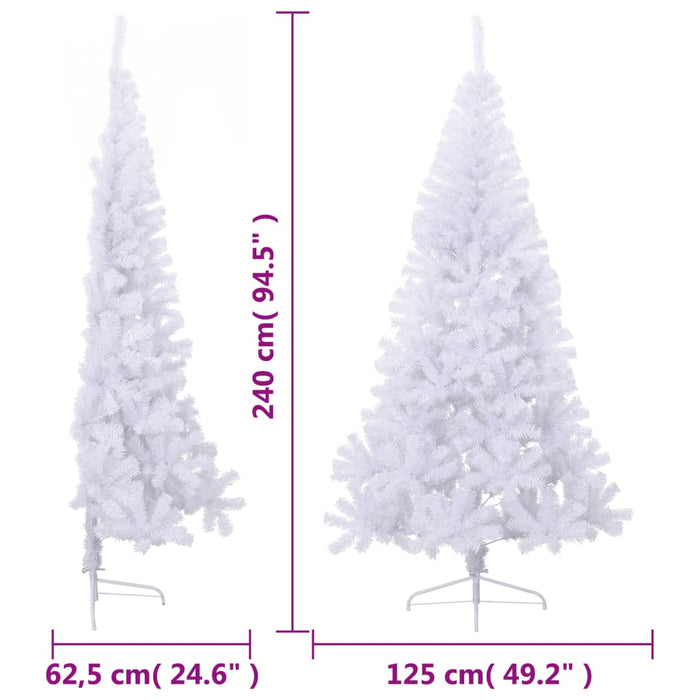 Albero di Natale Artificiale Metà con Supporto Bianco 240cm PVC 328421