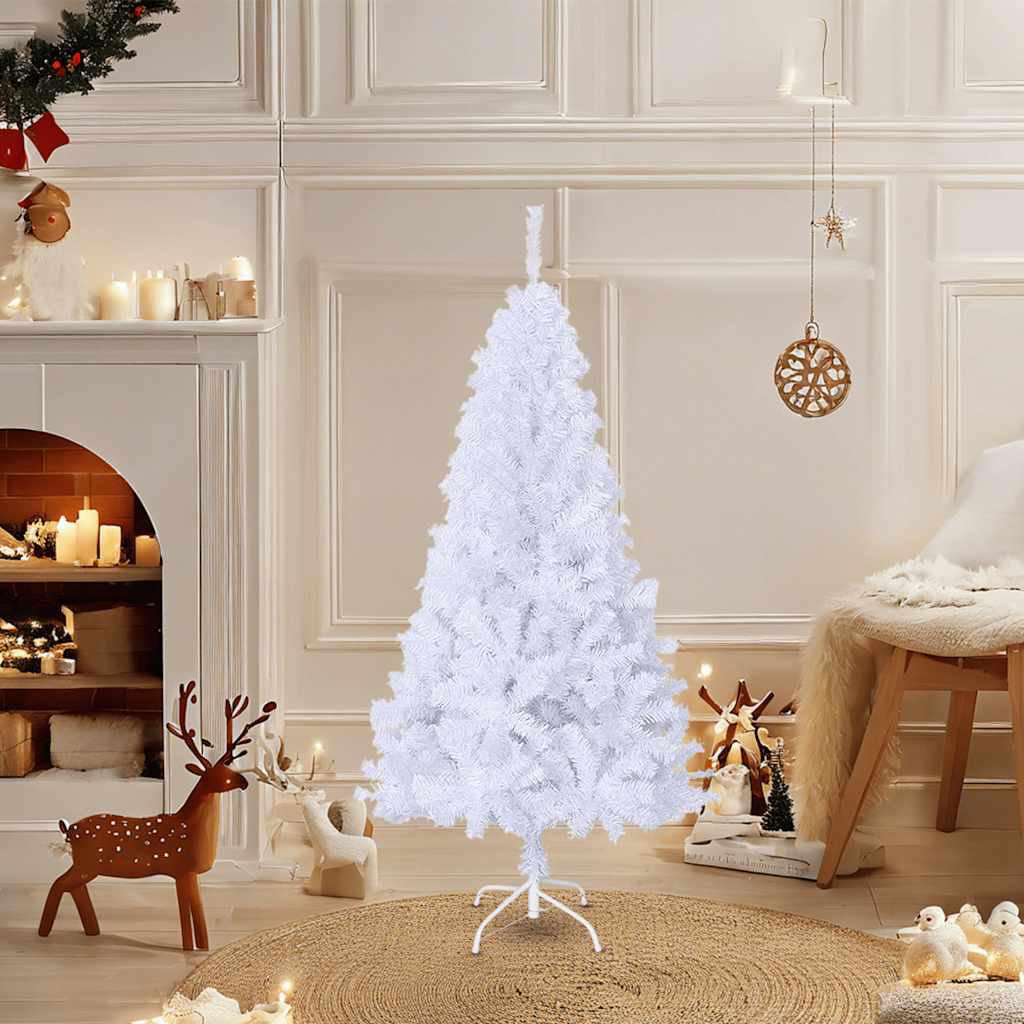 Albero di Natale Artificiale con Rami Folti Bianco 120 cm PVC