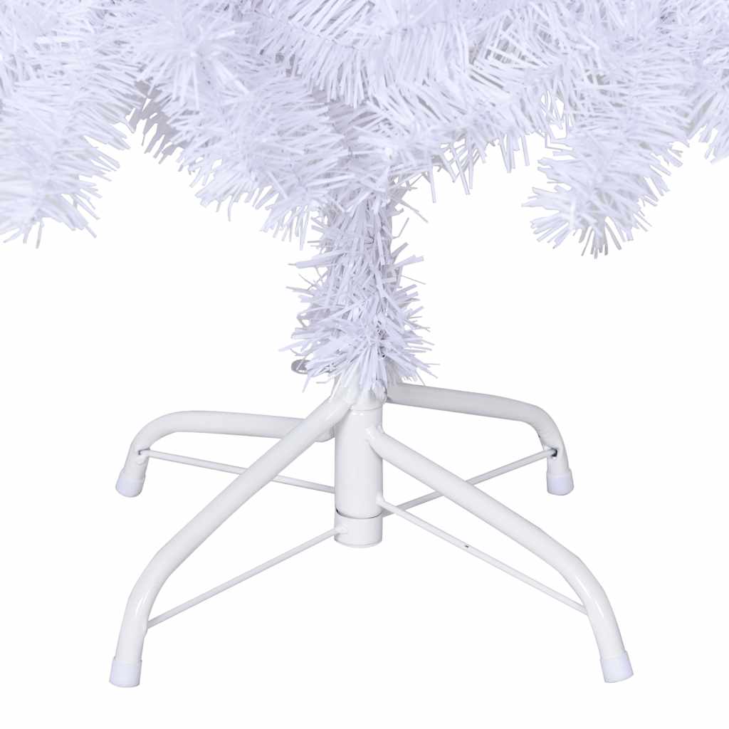 Albero di Natale Artificiale-Albero Natalizio con Rami Spessi Bianco 120 cm PVC