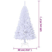 Albero di Natale Artificiale con Rami Spessi Bianco 120 cm PVC 328426