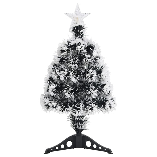 Albero di Natale Preilluminato Verde e Bianco 64cm Fibra Ottica 328436
