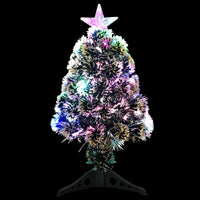 Albero di Natale con LED Verde e Bianco 64 cm Fibra Ottica cod mxl 19349