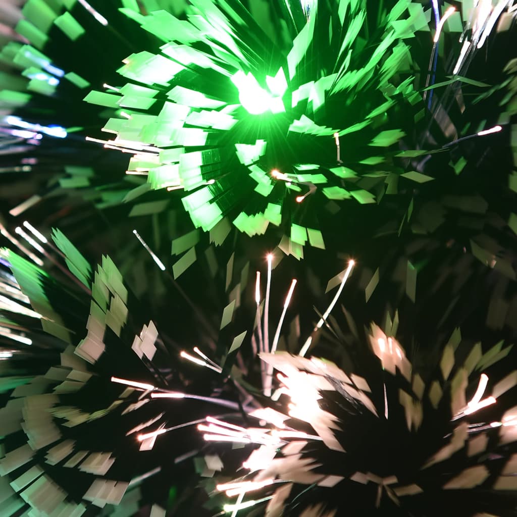 Albero di Natale Preilluminato-Decorazioni natalizie Verde e Bianco 64cm Fibra Ottica