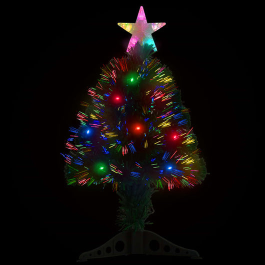 Albero di Natale Preilluminato con Supporto e LED-Albero Natalizio-Decorazioni natalizie 64 cm Fibra Ottica