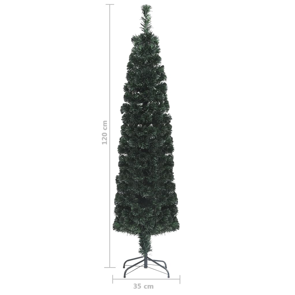 Albero Natale Artificiale Sottile Supporto 120 cm Fibra Ottica 328443