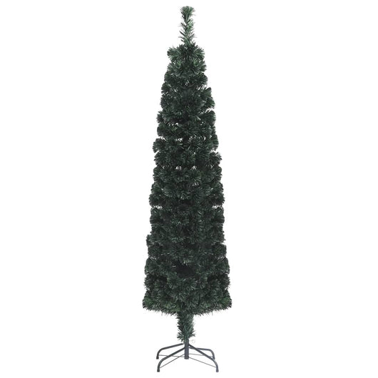 Albero Natale Artificiale Sottile Supporto 150 cm Fibra Ottica