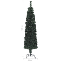 Albero Natale Artificiale Sottile Supporto 150 cm Fibra Ottica 328444