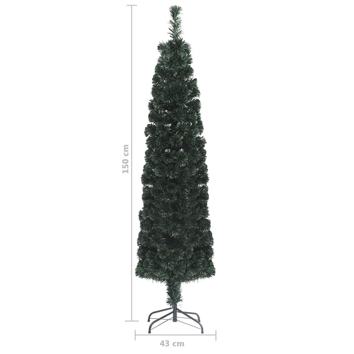 Albero Natale Artificiale Sottile Supporto 150 cm Fibra Ottica 328444