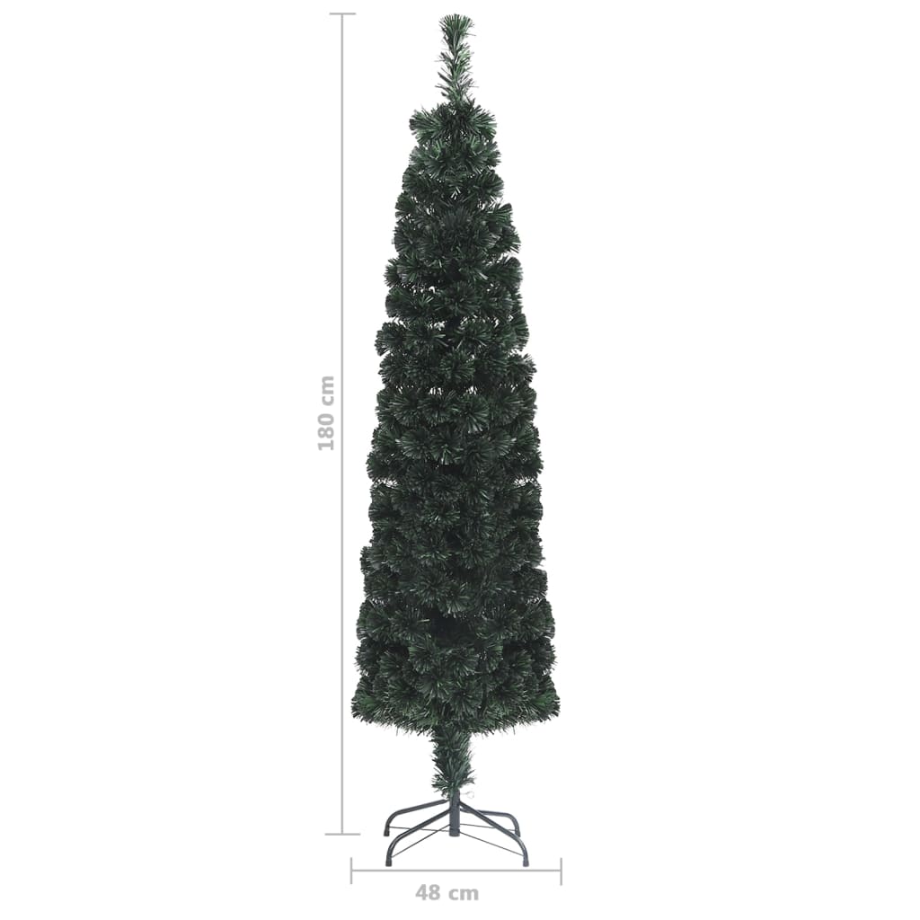 Albero Natale Artificiale Sottile Supporto 180 cm Fibra Ottica 328445
