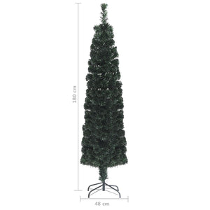 Albero Natale Artificiale Sottile Supporto 180 cm Fibra Ottica 328445
