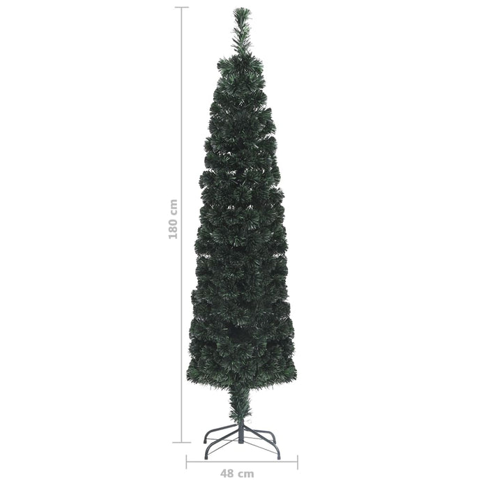 Albero Natale Artificiale Sottile Supporto 180 cm Fibra Ottica 328445