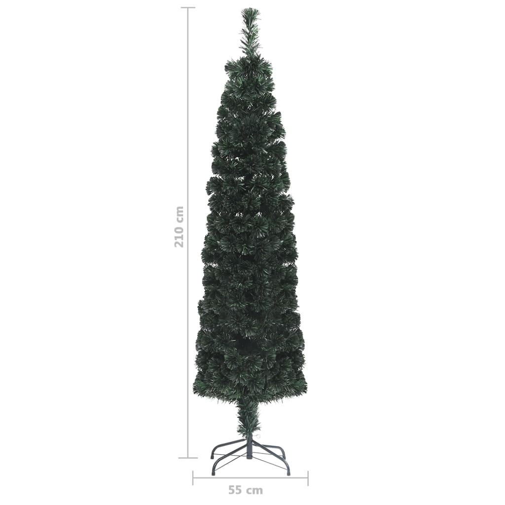 Albero Natale Artificiale Sottile Supporto 210 cm Fibra Ottica 328446