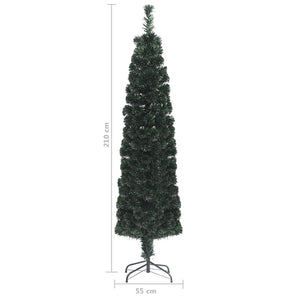 Albero Natale Artificiale Sottile Supporto 210 cm Fibra Ottica 328446