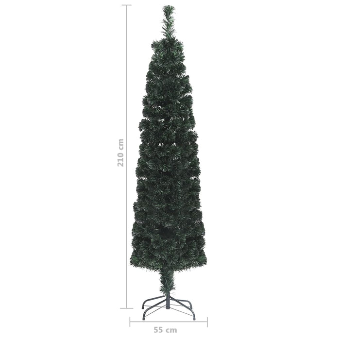 Albero Natale Artificiale Sottile Supporto 210 cm Fibra Ottica 328446