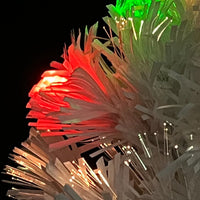 Albero Natale Artificiale LED Bianco 64 cm Fibra Ottica