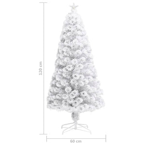 Albero Natale Preilluminato Bianco 120 cm in Fibra Ottica 328449