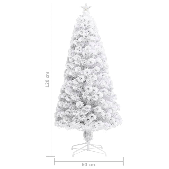 Albero Natale Preilluminato Bianco 120 cm in Fibra Ottica 328449