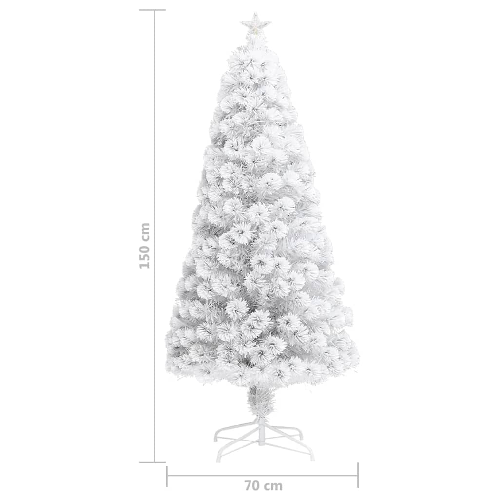 Albero Natale Preilluminato Bianco 150 cm in Fibra Ottica 328450