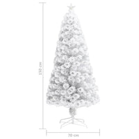 Albero Natale Preilluminato Bianco 150 cm in Fibra Ottica 328450