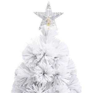 Albero Natale Preilluminato Bianco 180 cm in Fibra Ottica 328451
