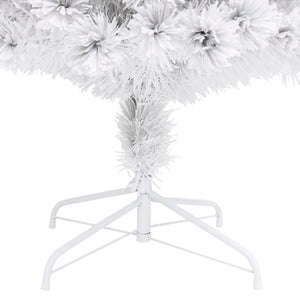 Albero Natale Artificiale LED Bianco 180 cm Fibra Ottica
