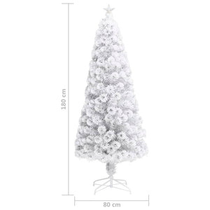 Albero Natale Preilluminato Bianco 180 cm in Fibra Ottica 328451