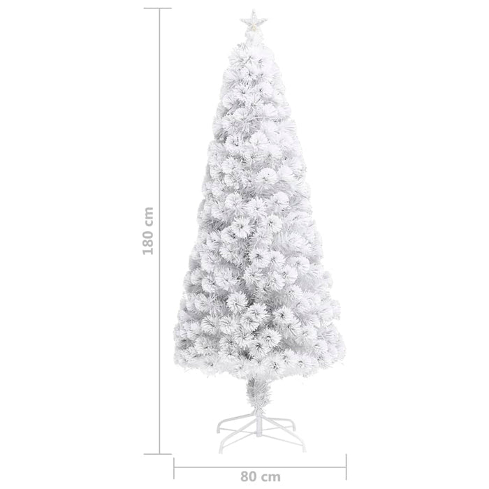 Albero Natale Preilluminato Bianco 180 cm in Fibra Ottica 328451