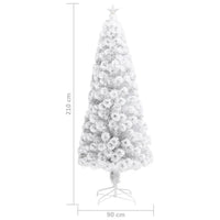 Albero Natale Artificiale LED Bianco 210 cm Fibra Ottica