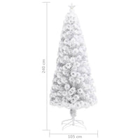 Albero Natale Preilluminato Bianco 240 cm in Fibra Ottica 328453