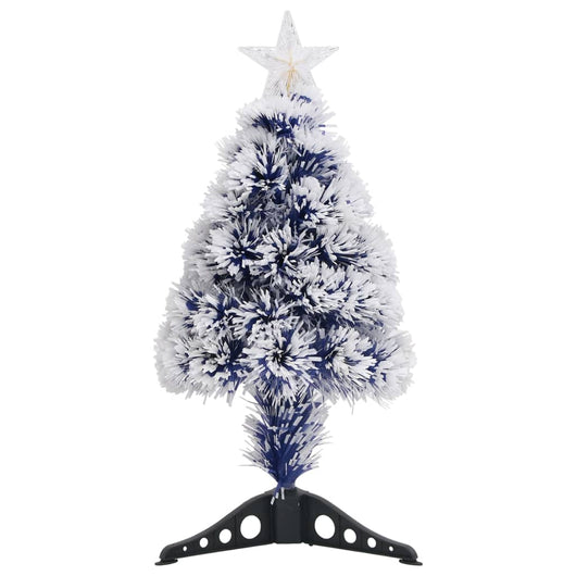 Albero Natale Preilluminato Bianco e Blu 64 cm in Fibra Ottica 328454