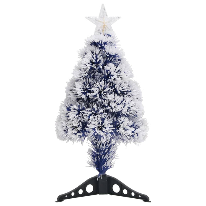 Albero Natale Preilluminato Bianco e Blu 64 cm in Fibra Ottica 328454