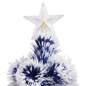 Albero Natale Preilluminato Bianco e Blu 64 cm in Fibra Ottica 328454