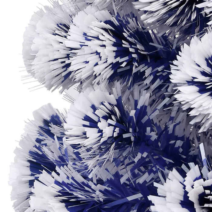 Albero Natale Preilluminato Bianco e Blu 64 cm in Fibra Ottica 328454
