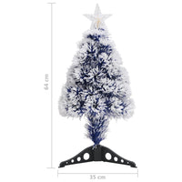 Albero Natale Preilluminato Bianco e Blu 64 cm in Fibra Ottica 328454