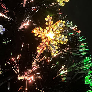 Albero di Natale con Fiocchi di Neve LED Nero 64cm Fibra Ottica 328460