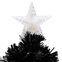 Albero di Natale con Fiocchi di Neve LED Nero 64cm Fibra Ottica 328460