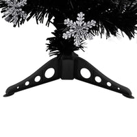 Albero di Natale con Fiocchi di Neve LED Nero 64cm Fibra Ottica 328460