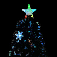 Albero Natale con Fiocchi di Neve a LED Nero 240cm Fibra Ottica 328465
