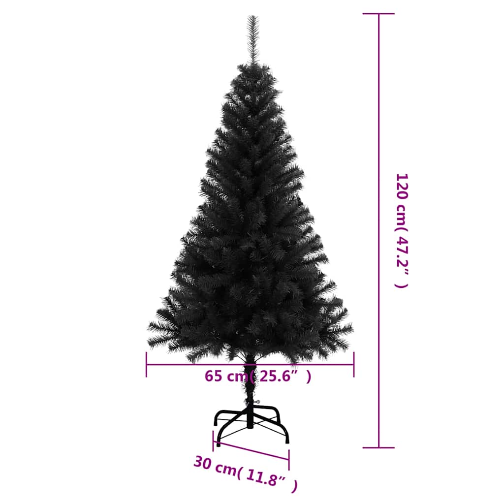 Albero di Natale Artificiale con Supporto Nero 120 cm PVC 329179