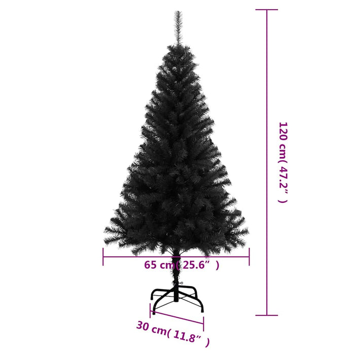 Albero di Natale Artificiale con Supporto Nero 120 cm PVC 329179